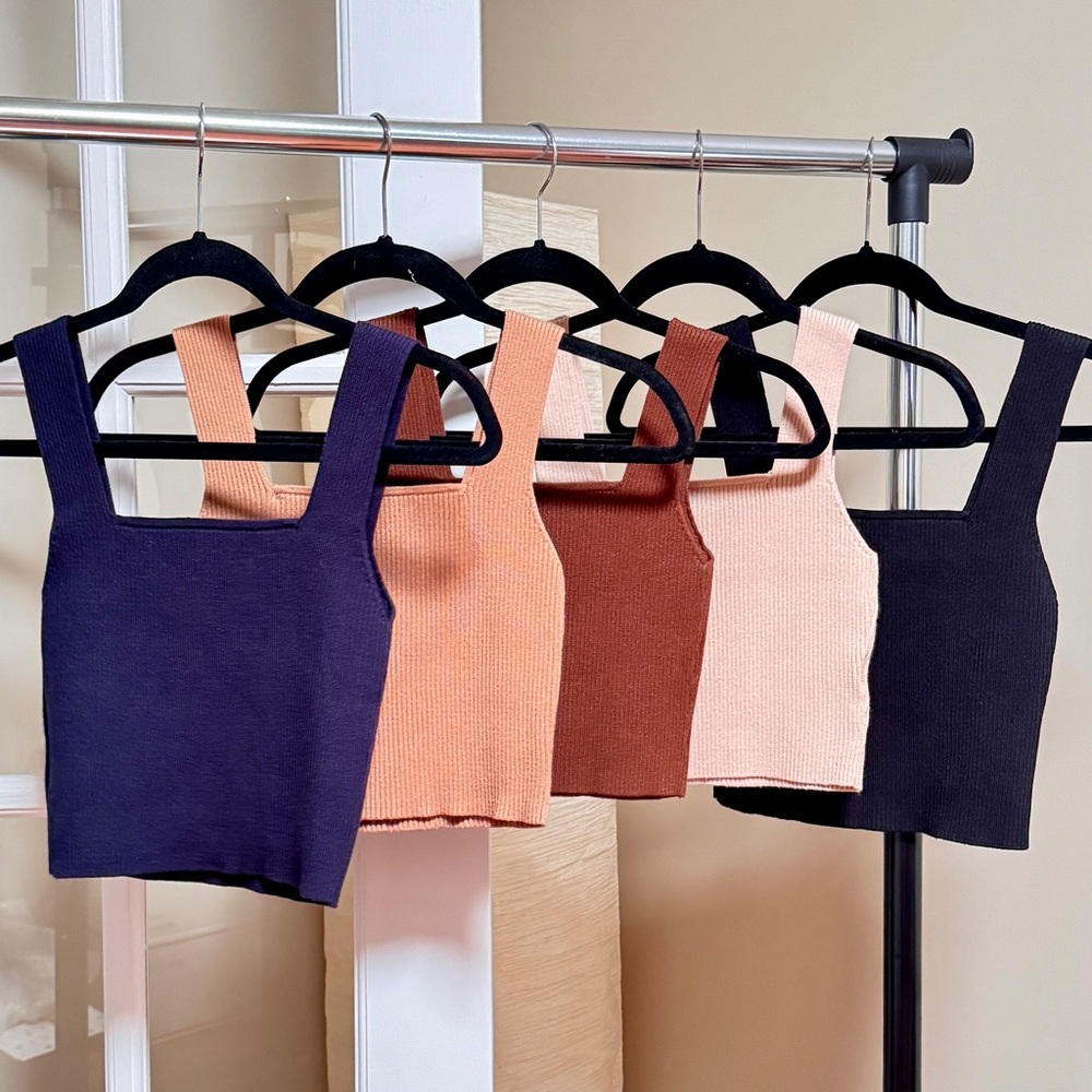 5 pcs Knit Crop Tops Bundle